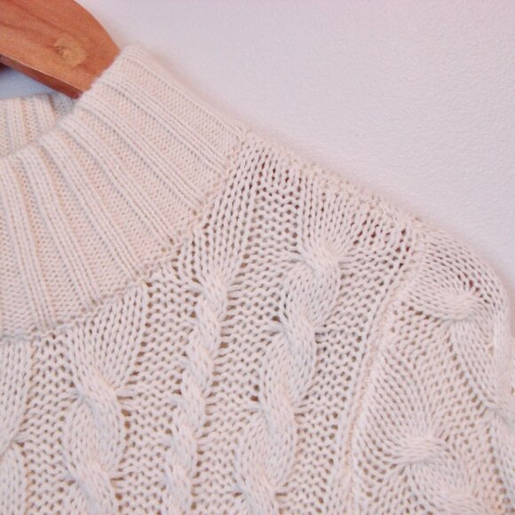 Cream Cable Knit Sweater Dress BRAND NEW NWT Chunky Mock Neck Vero Moda Small - Picture 6 of 15